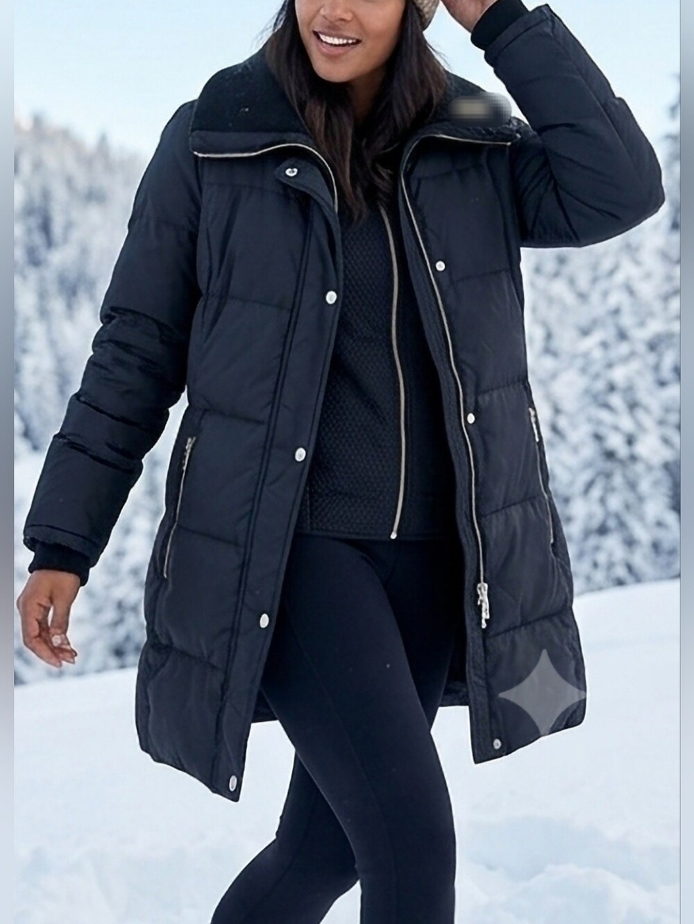 Michael Kors $275 Adorak Black Puffer Down Coat/Jacket Zip/Snap Logo Small